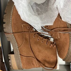 Universal Thread Brown Suede Lace-Up Ankle Boots
